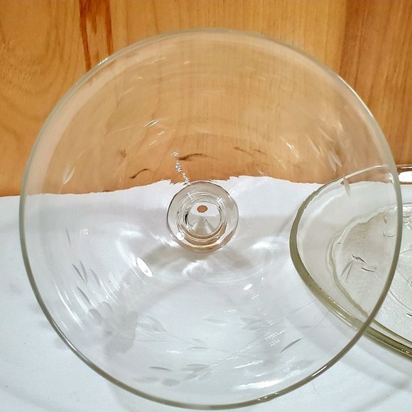 Princess House Heritage Etched Domed Butter Cheese Dish embossed design 1980s - Picture 7 of 9